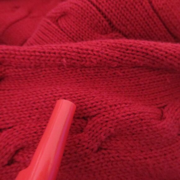 Lauren Ralph‎ Lauren Sweater Tunic Plus 2X Red Cable Knit Timeless Holiday - Picture 7 of 9